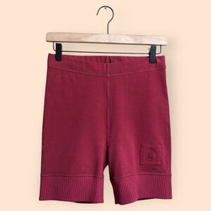 Free People Movement Red Cotton Spandex Bike Shorts Logo Patch Active Women’s S